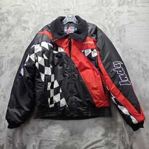 Polaris Jacket Mens Large Thermoloft Snowmobile Checkered Black Red Racing